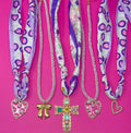 Spring Charm Necklace - Purple and Pink