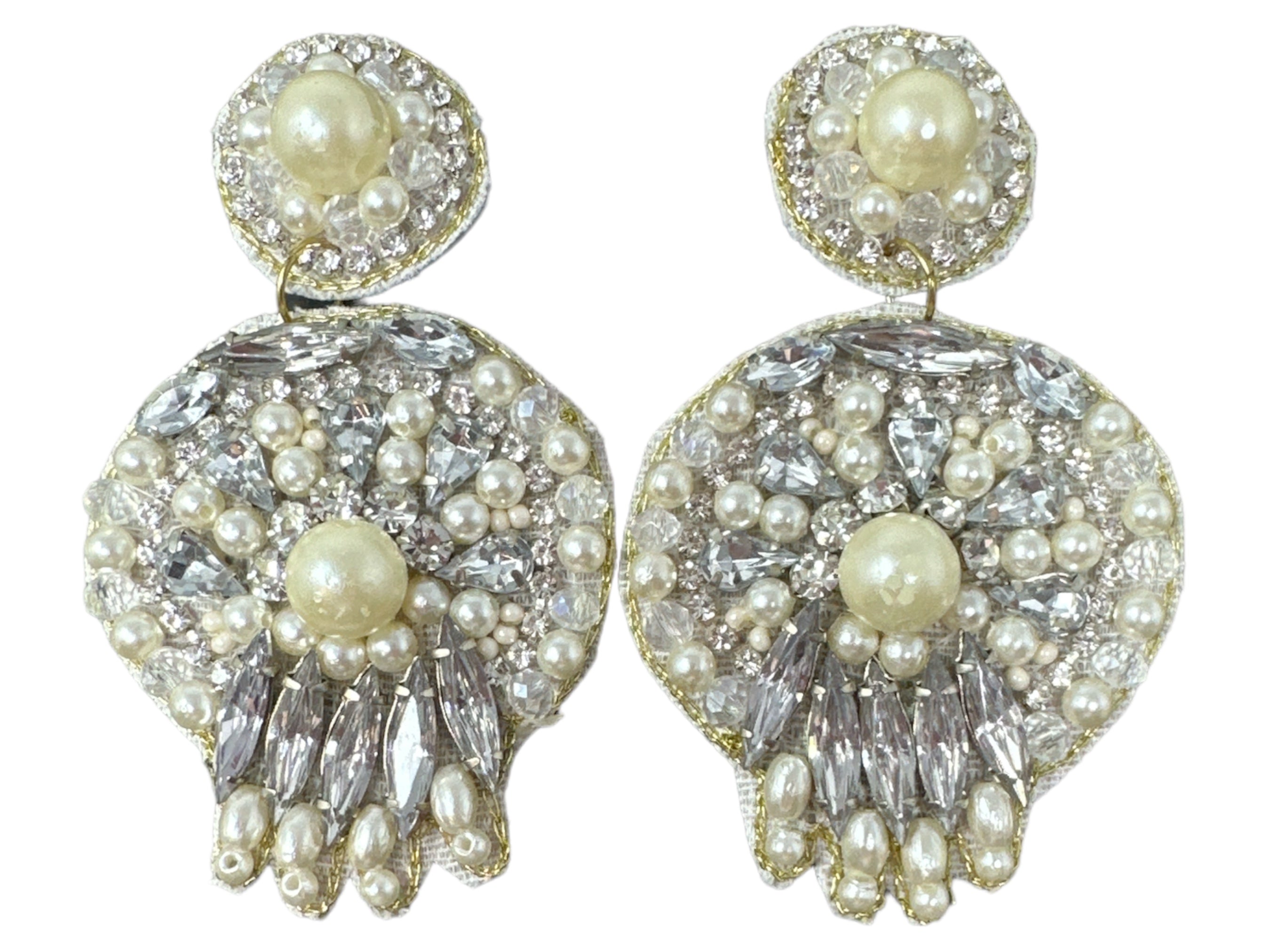 Spring Pearl and Rhinestone Earrings
