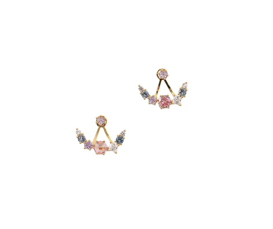 Multi Rhinestone Stud Earrings