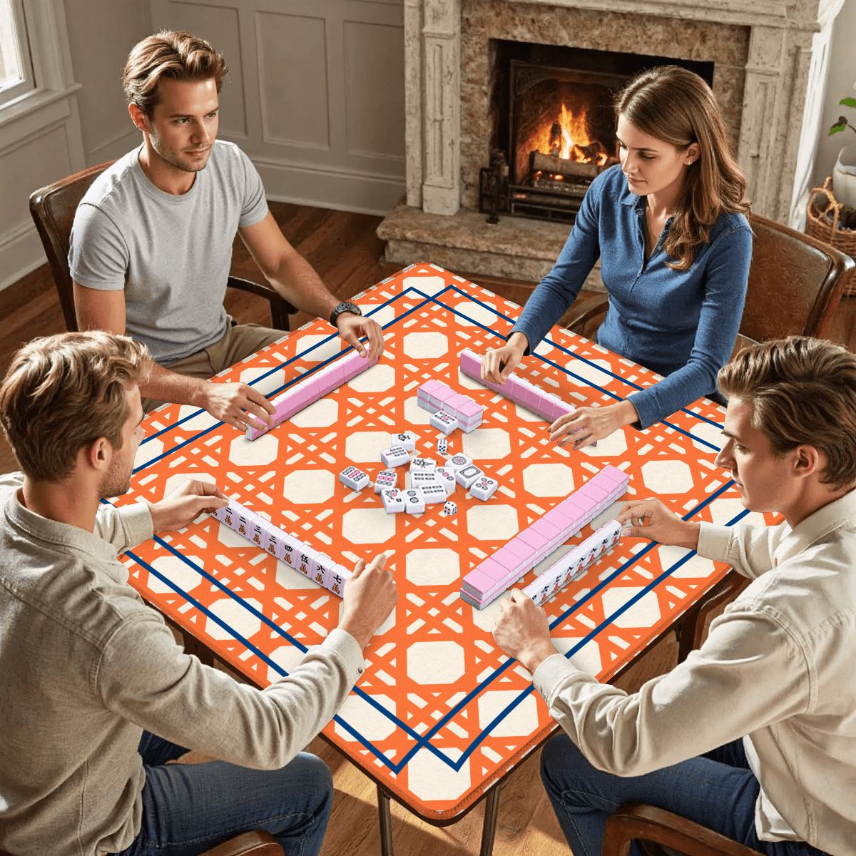 Cane Glow Minimalist Modern Mahjong Mat