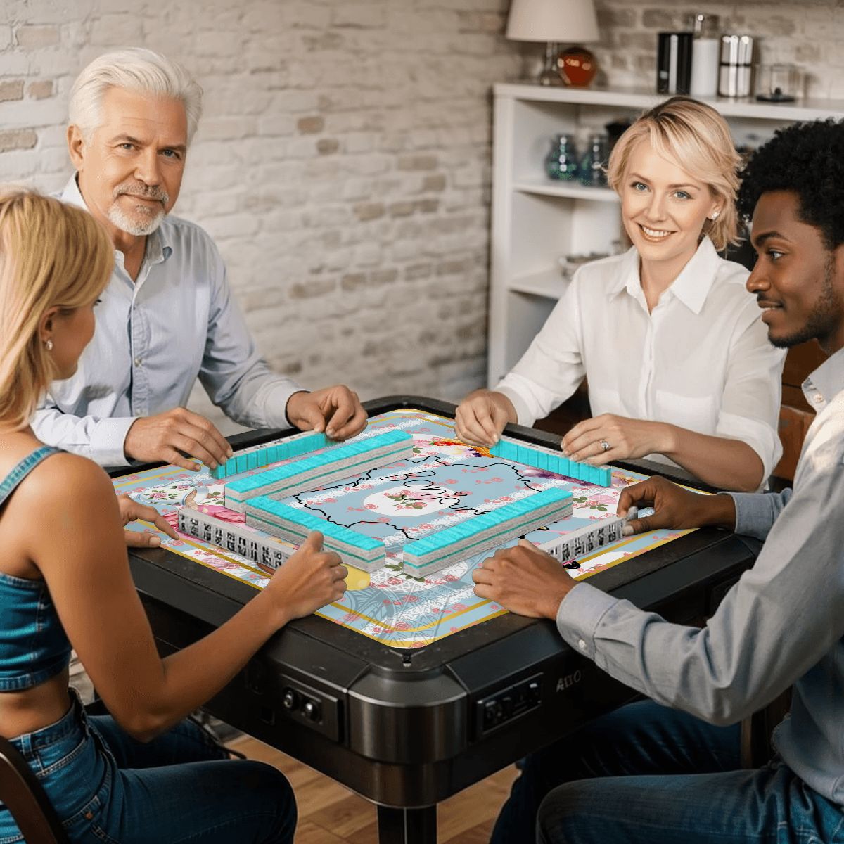 The French Patisserie Mahjong Mat 33"x33" (Ship Rolled up)