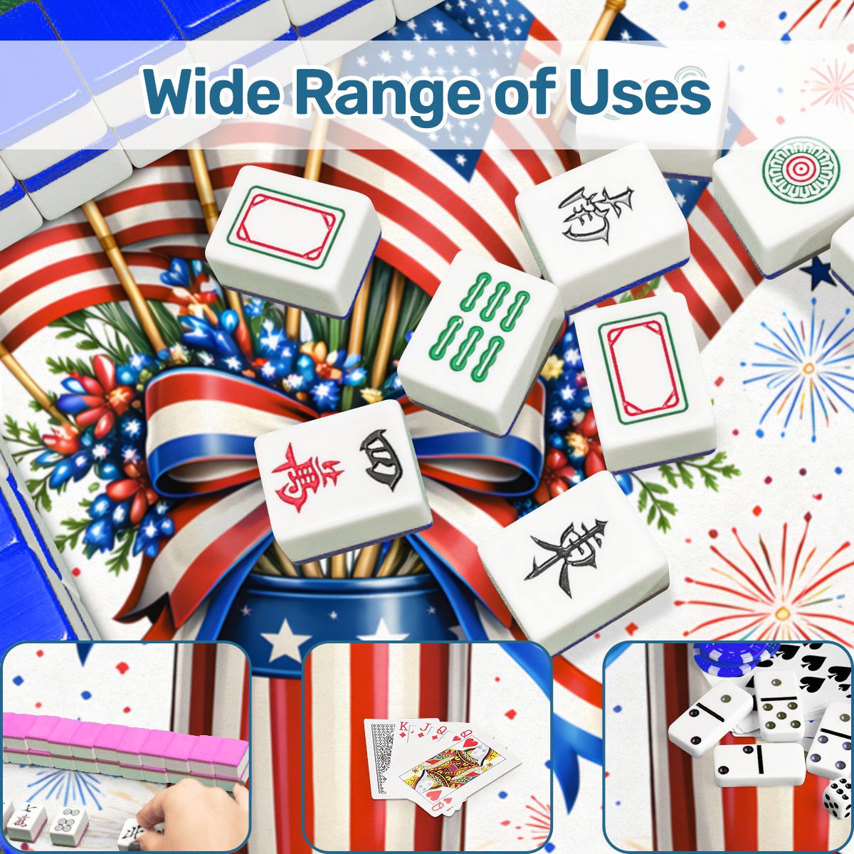 All American Pie USA Patriotic Scalloped Mahjong