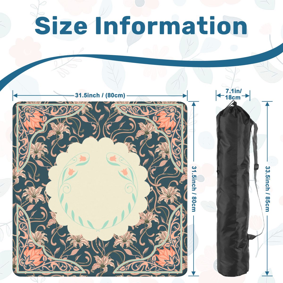 Art Deco Floral Nouveau Design Mahjong Mat