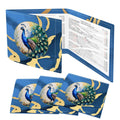 Floral Watercolor Peacock 4 Mahjong Card Holder with Line Finder