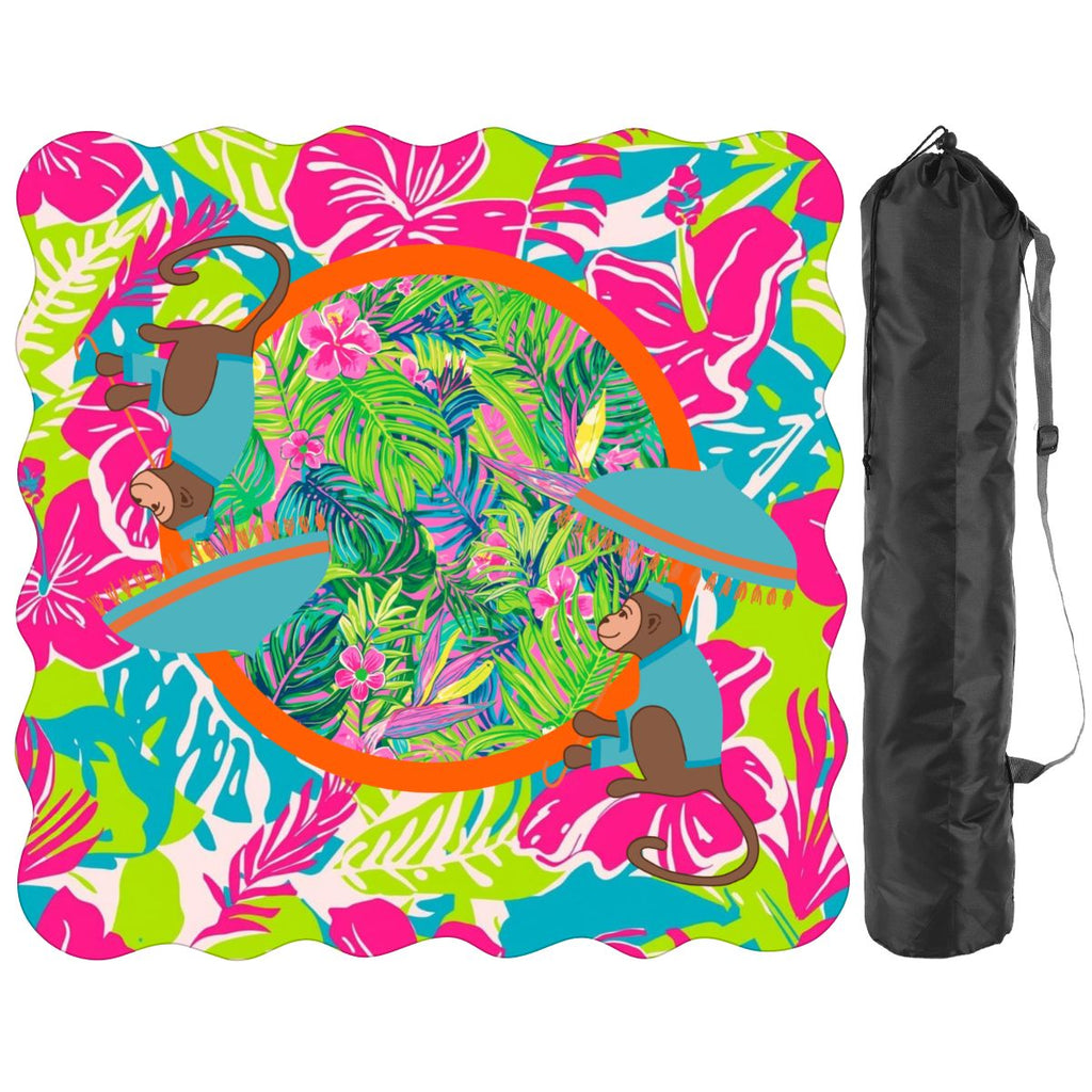 Scalloped Mahjong Mat Lime In The Coconut Monkey Mat