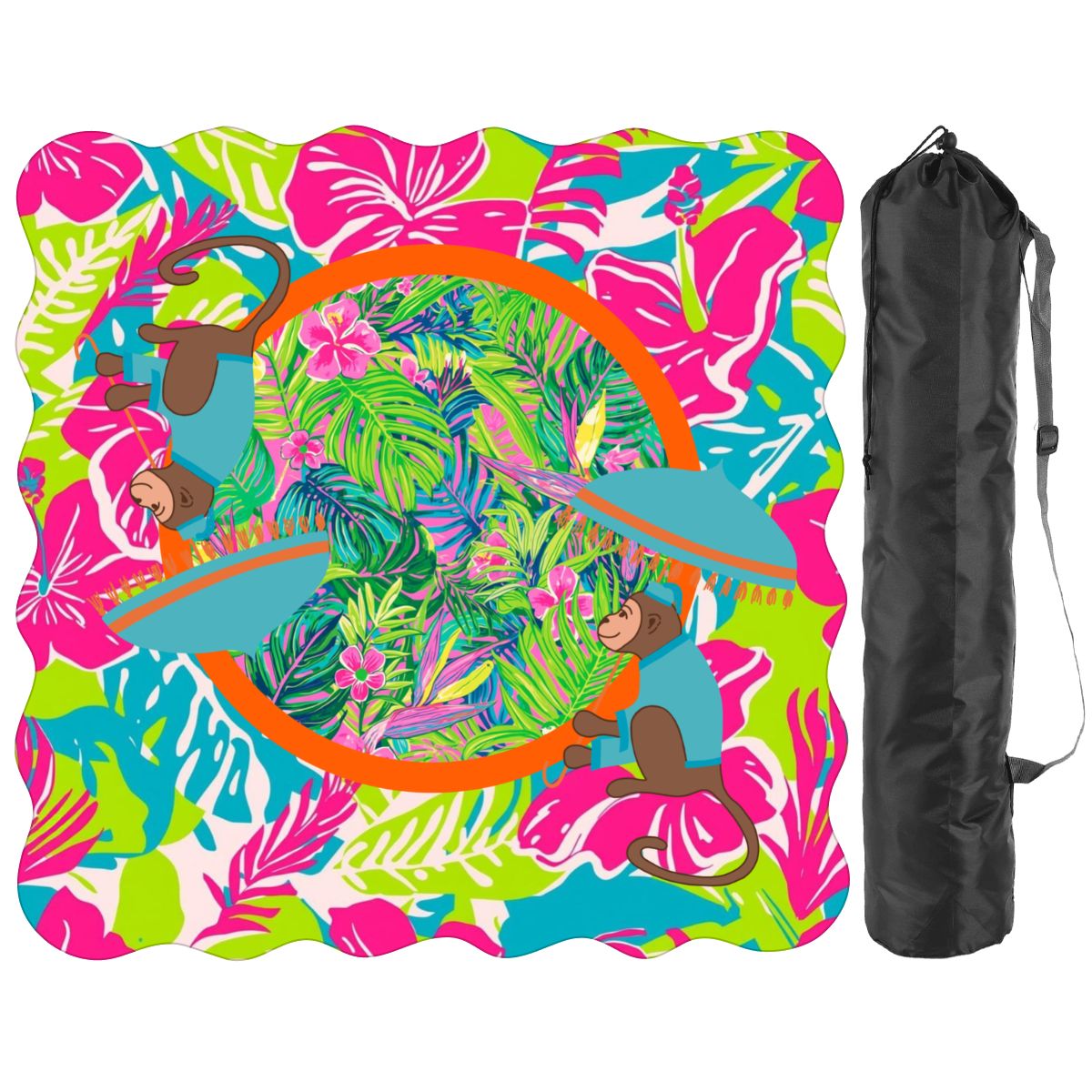 Scalloped Mahjong Mat Lime In The Coconut Monkey Mat