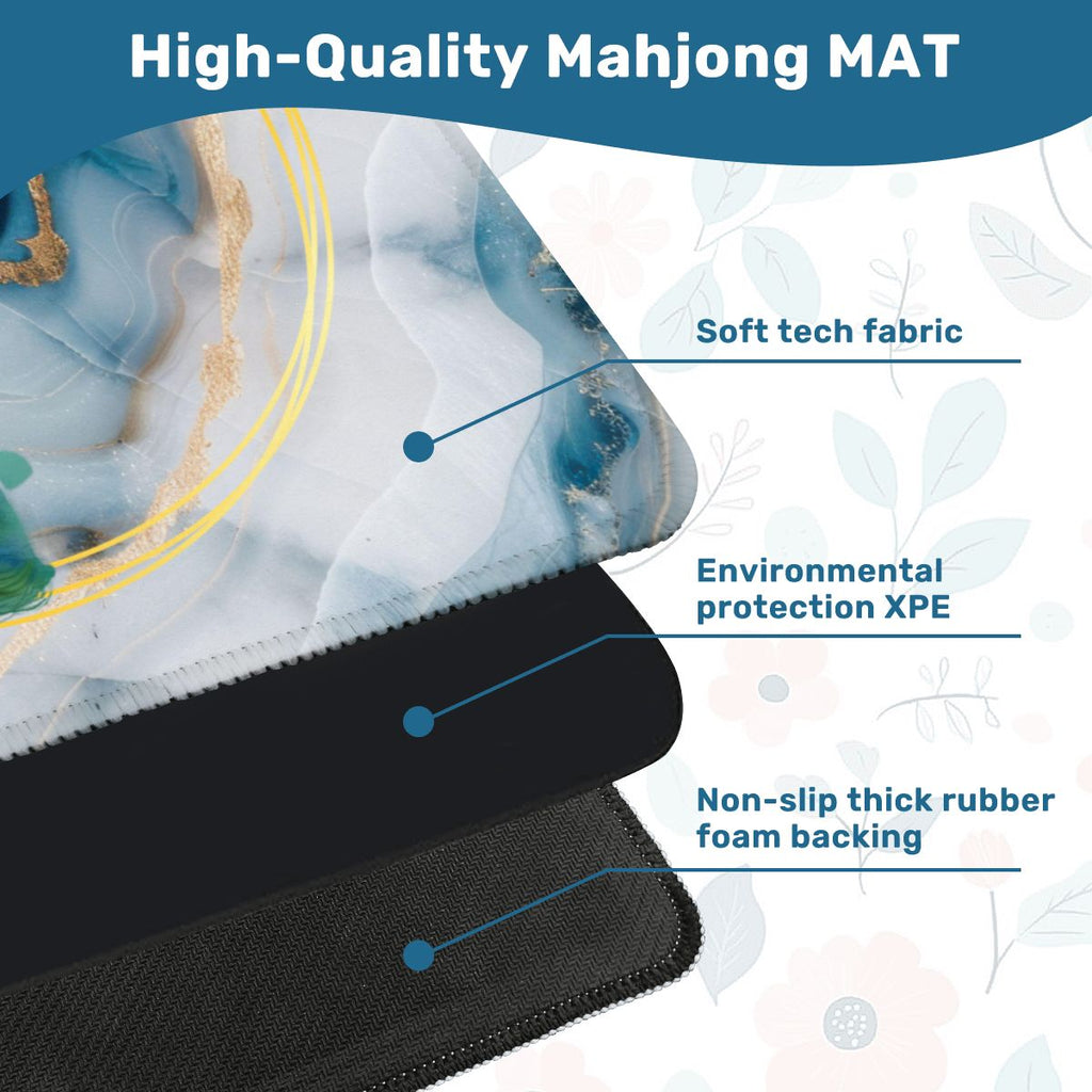 Peacock Blue Lagoon Mahjong Mat