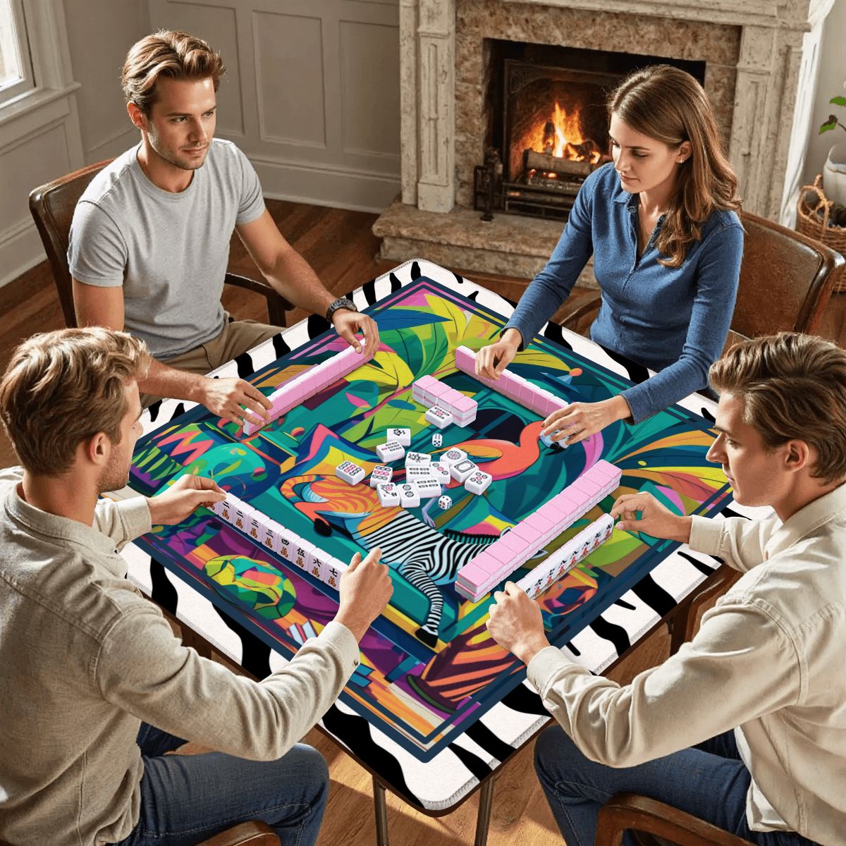 Wild Thang Animal Safari Mahjong Mat