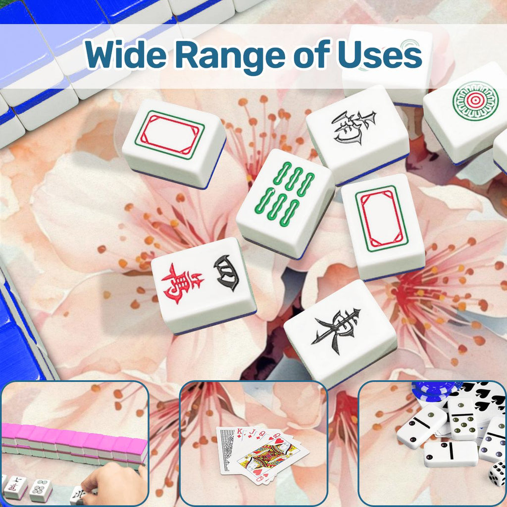 Spring Cherry Blossom Pretty Preppy Watercolor Scalloped Mahjong