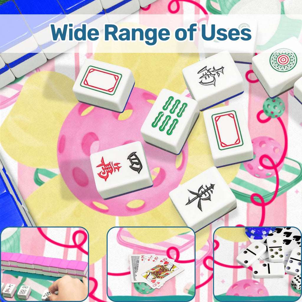 Mahjong Pickleball By Day, Mahj By Night, Whimsical Fun Mahjong Mat