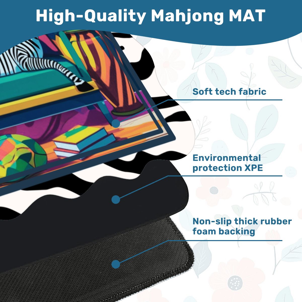 Wild Thang Animal Safari Scalloped Mahjong Mat