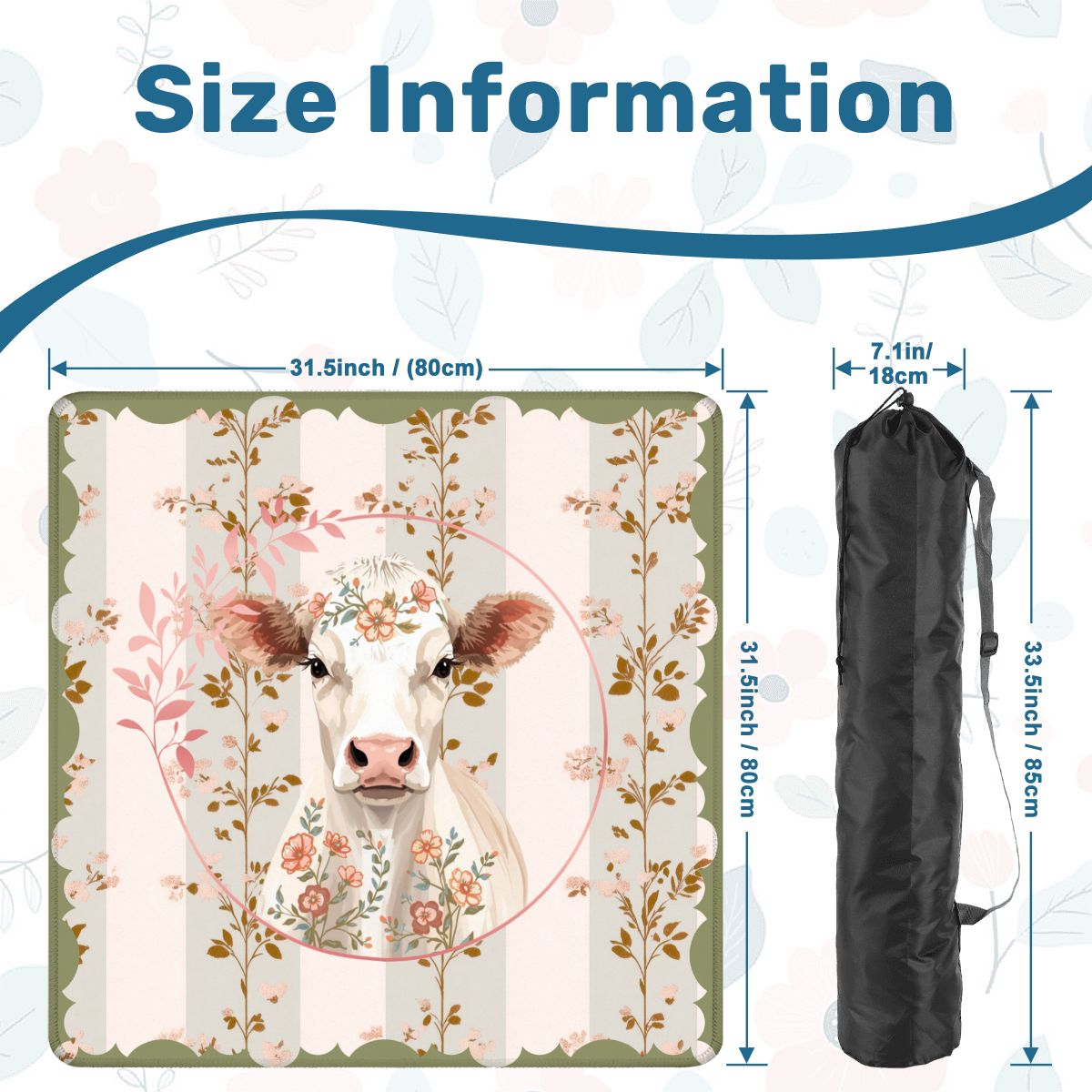 Laugh Until The Cows Come Home Floral Preppy Mahjong Mat