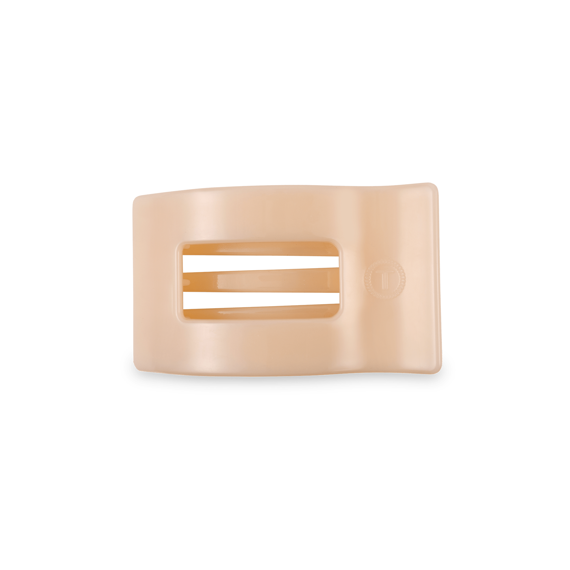 Almond Beige Small Flat Rectangle Hair Clip