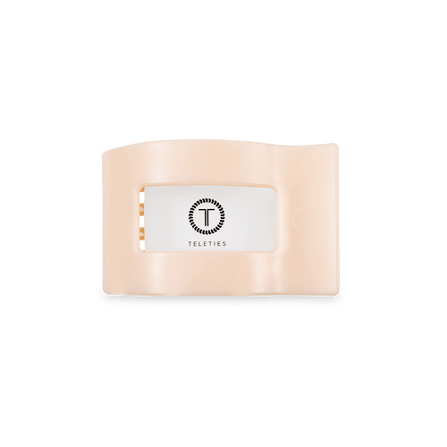Almond Beige Small Flat Rectangle Hair Clip
