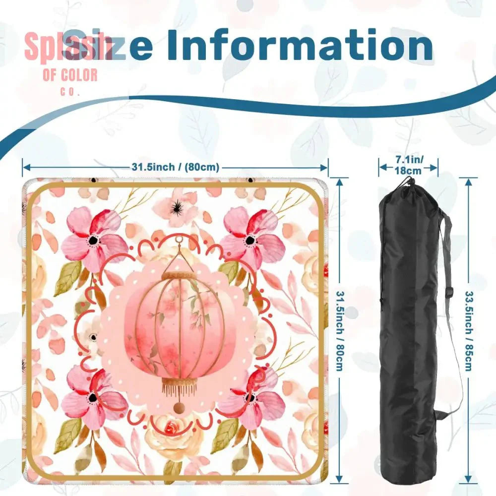 Asian Chinese Blossom, Watercolor Floral Pretty Mahjong Mat
