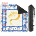 Asian Dragon Chinoiserie Designed Blue White, Mahjong Mat