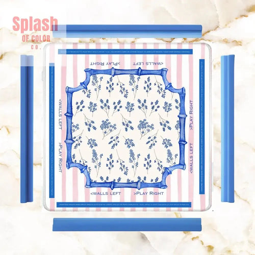 Asian Floral Mahjong Mat Learning Mat With Instructions Preppy Pink Striped