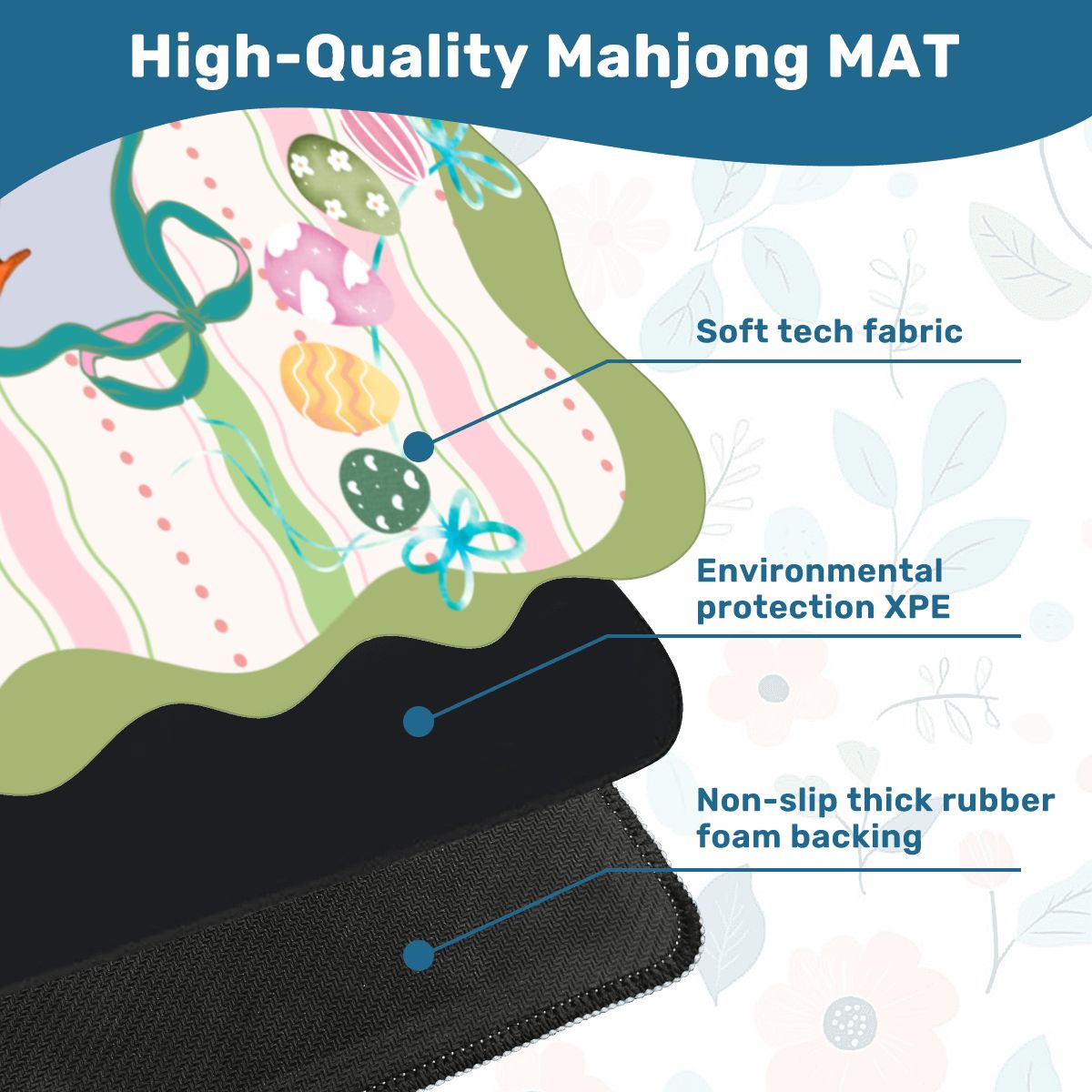 Spring Easter Chic  Scalloped Mahjong Mat