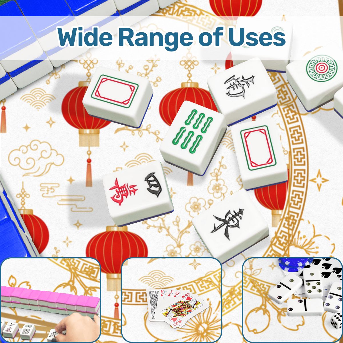 Asian Chinese Lanterns Mahjong Mat