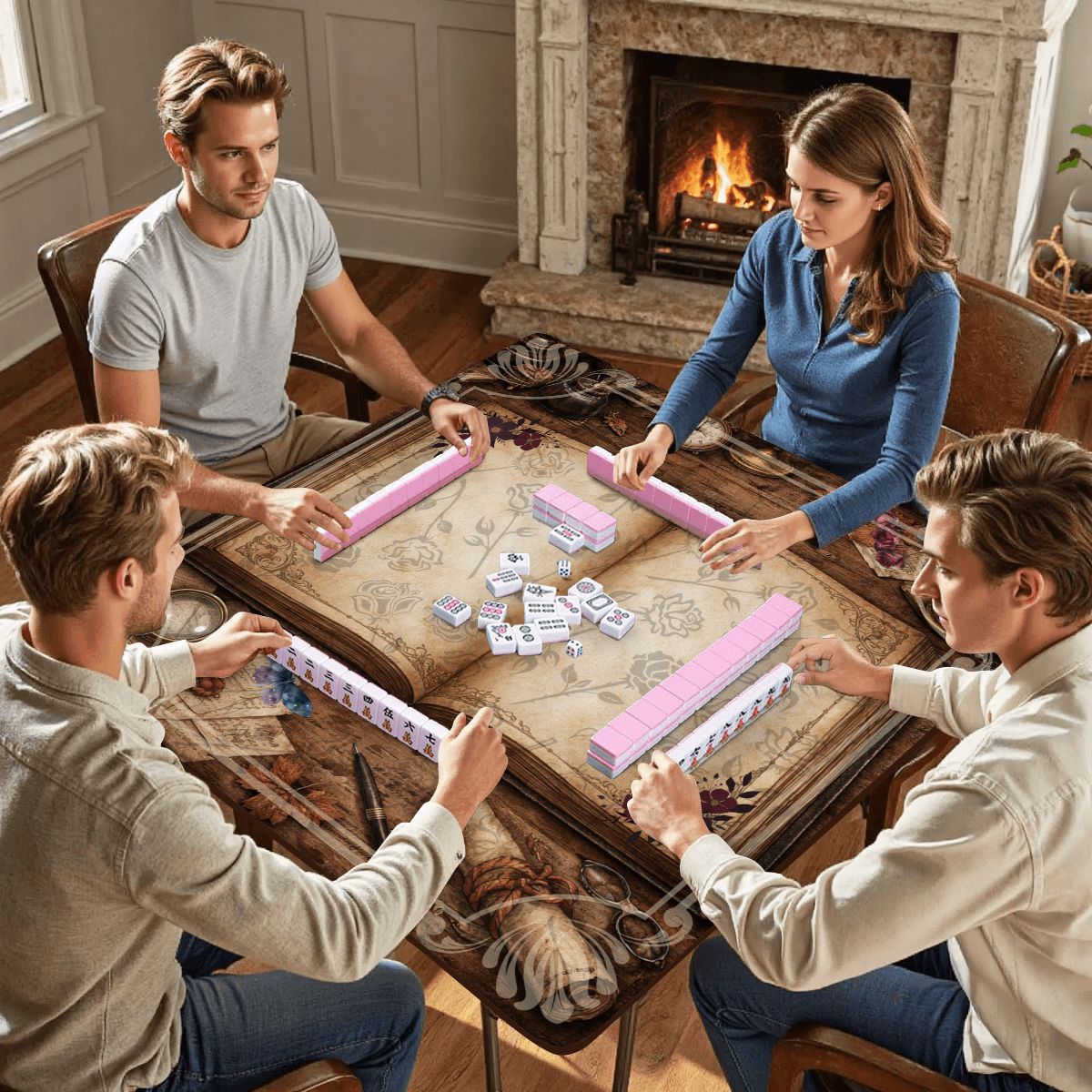 Dark Academia Mahjong Mat, Poe Edition #2