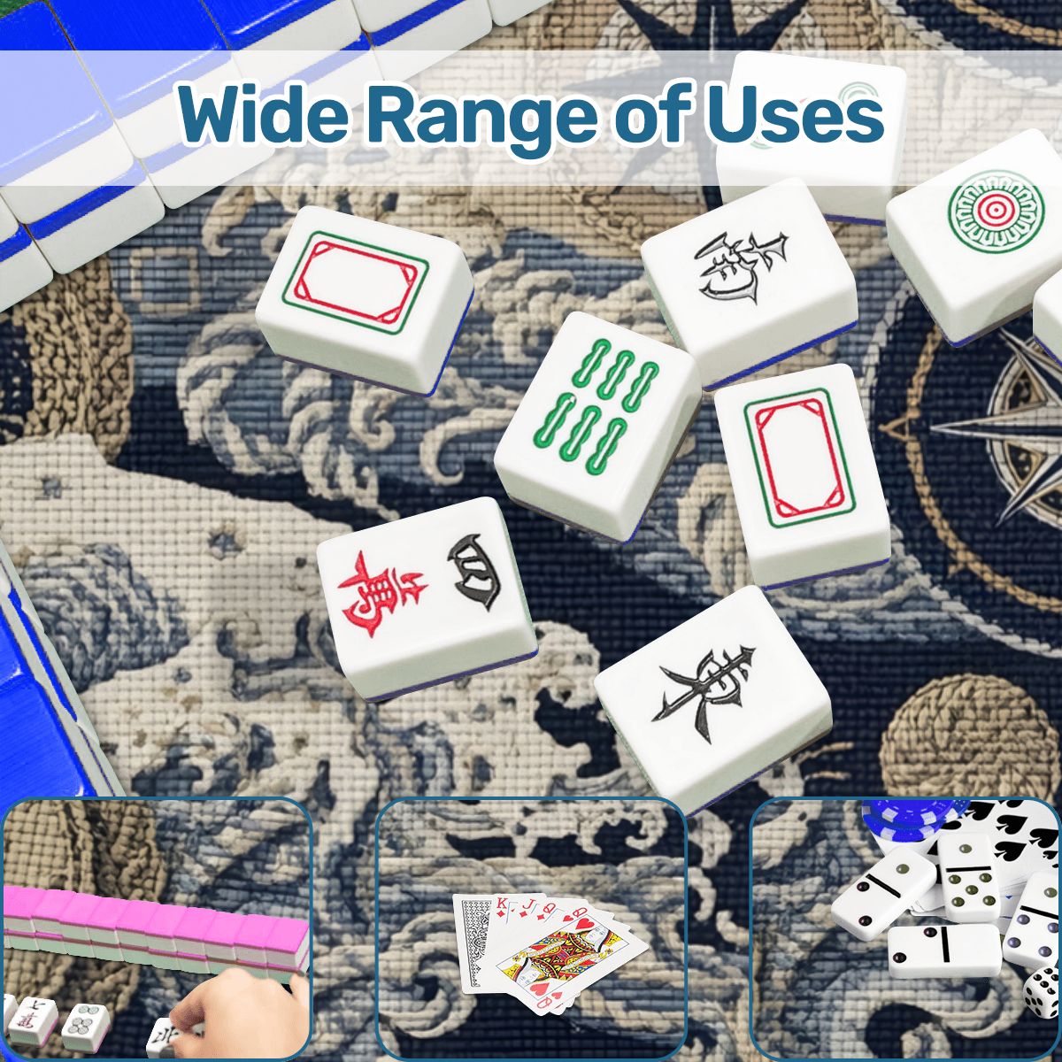 Where The Wind Blows, Faux Needlepoint Nautical Mahjong Mat