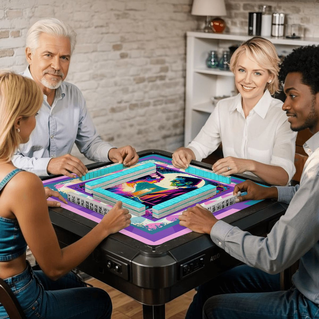 Sci-Fi Frankenstein And Bride Mahjong Mat