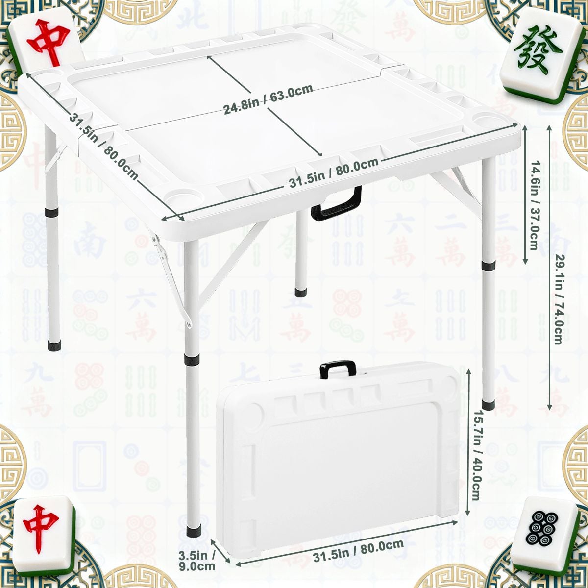 Portable Travel All Americana Mahjong Mat And Foldable Mahjong Table