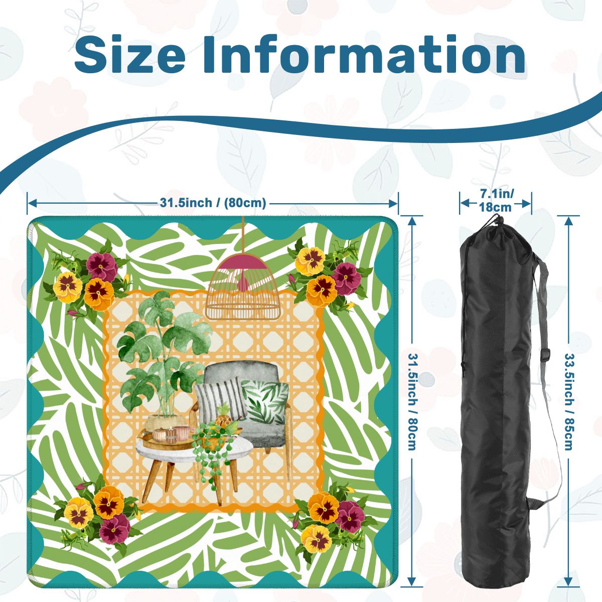 Houseplants And Critters Mahjong Mat