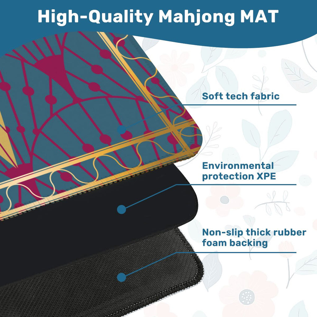 Art Deco Mahjong Mat, Speakeasy Golden Glitz & Berry Blitz