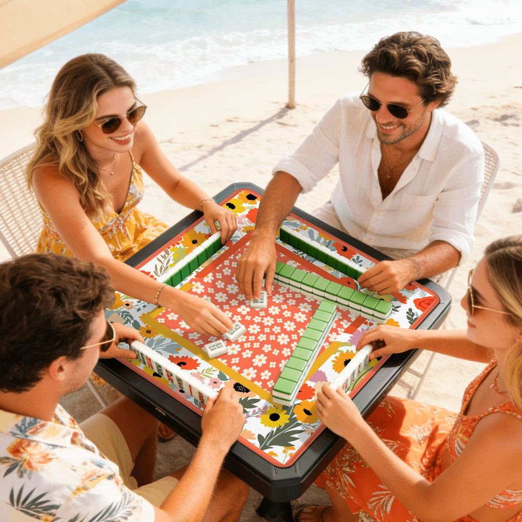 Mini Mahjong Mat Modern Floral Daisy  (Ship Rolled up)