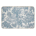 Powder Blue Romantic Flowers French Toile Design  Absorbent Bath Mat