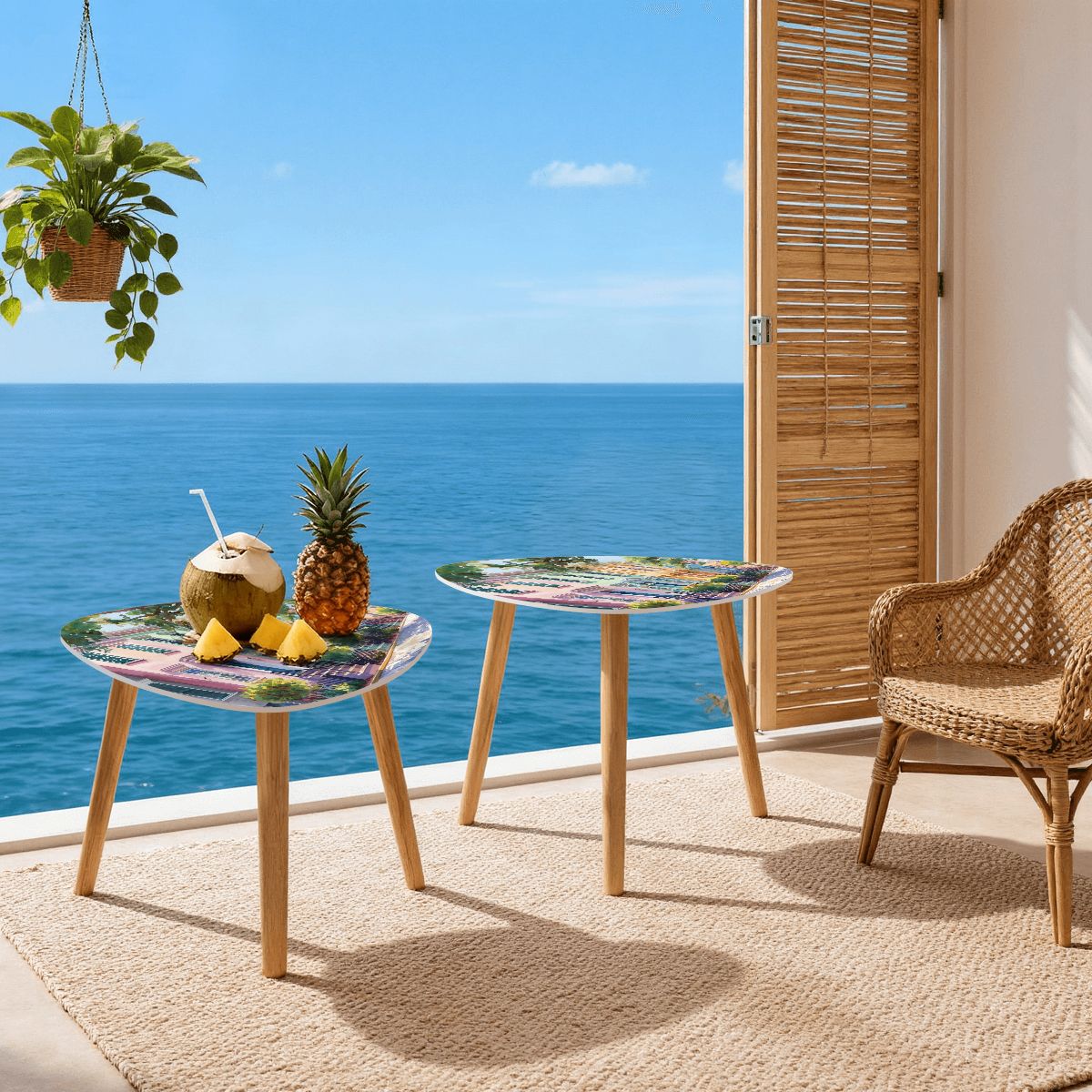 Charleston South Carolina Rainbow Row Modern Nesting Tables