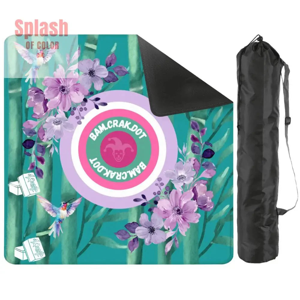 Bam Crak Dot Floral Bamboo Bird Mahjong Mat