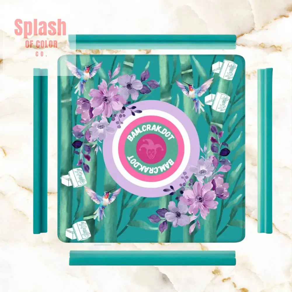 Bam Crak Dot Floral Bamboo Bird Mahjong Mat