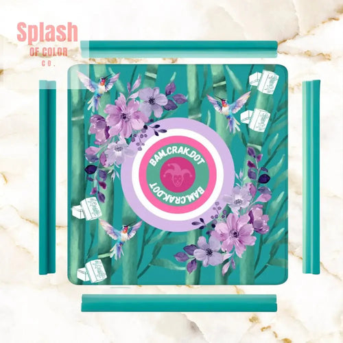 Bam Crak Dot Floral Bamboo Bird Mahjong Mat