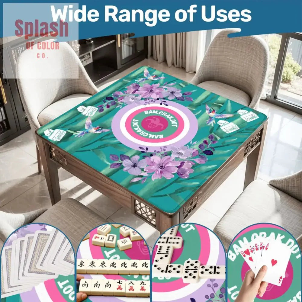 Bam Crak Dot Floral Bamboo Bird Mahjong Mat