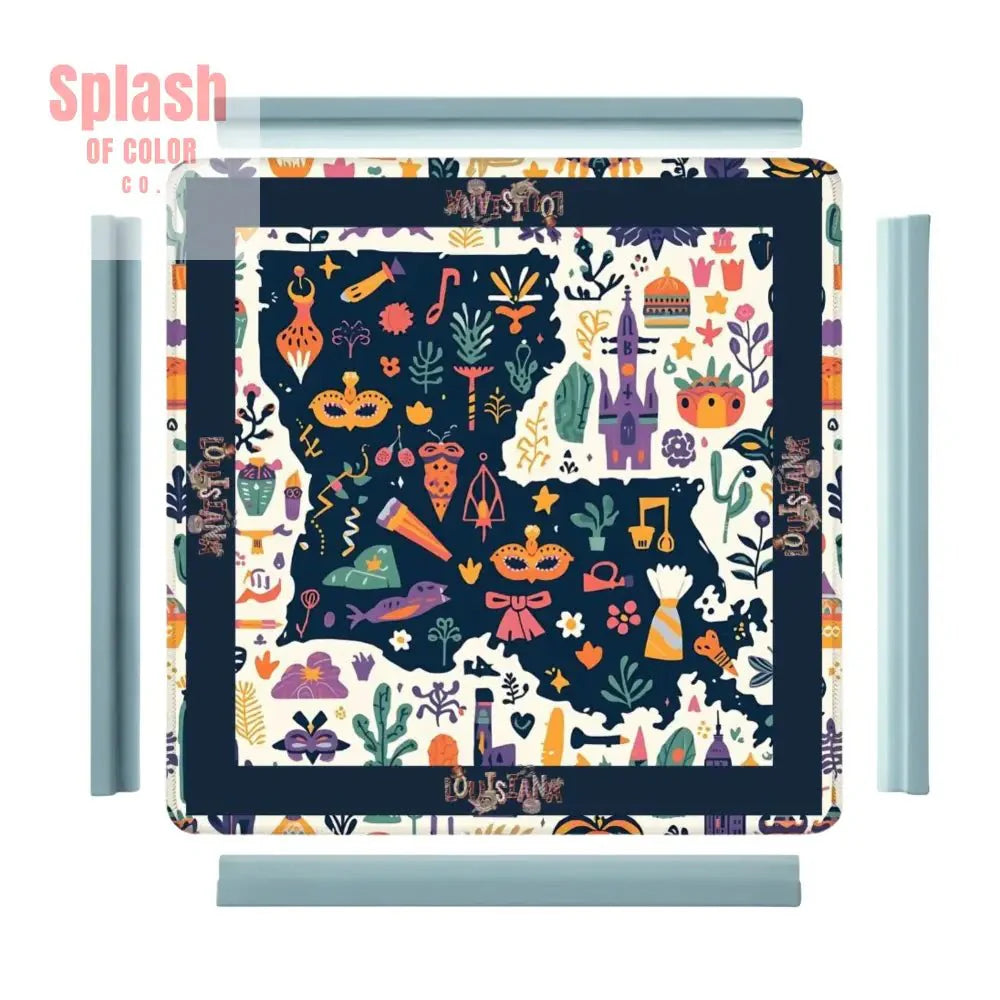 Bayou State Of Mind, Fun Whimsical State Of Louisiana Mahjong Mat