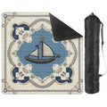 The Sea Is Calling And I Must Go Nautical Faux Needlepoint Mahjong Mat
