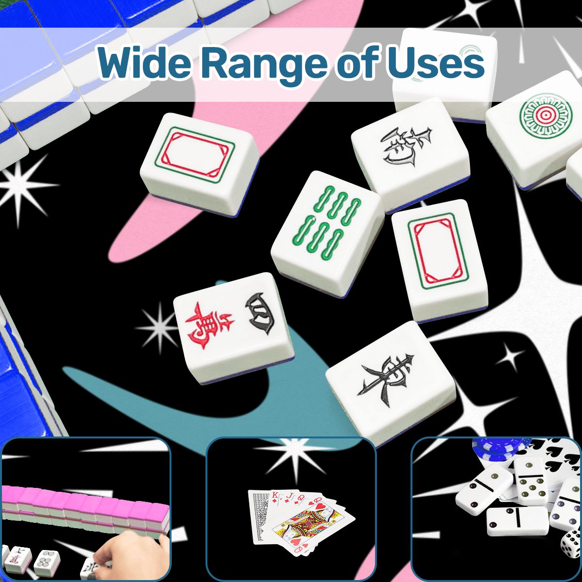Sky Rockets In Flight Black Modern Mahjong Mat 33"x33