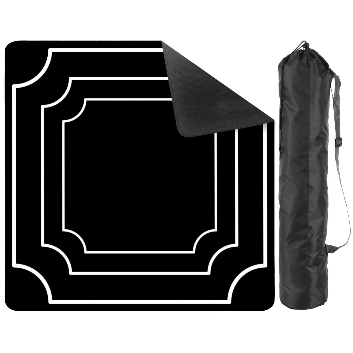Plain And Simple Minimalist Black Mahjong Mat