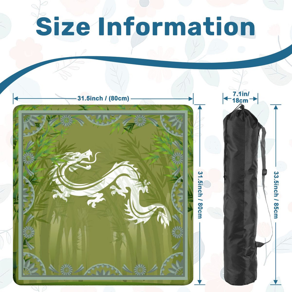 Eye Of The Dragon Bamboo Pattern Green Mahjong Mat