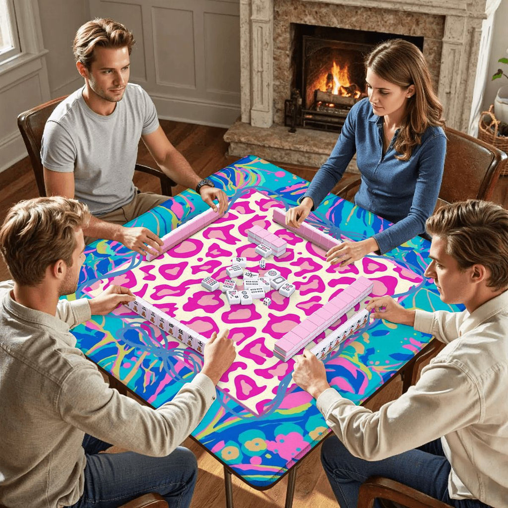 Preppy Pastel Whimsy Garden Club Mahjong Mat