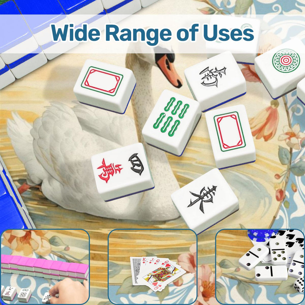 On Golden Pond Swan Floral Scalloped Mahjong Mat
