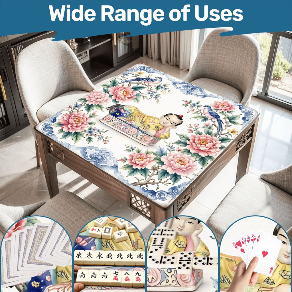 Opium Headrest Chinoiserie Asian Garden Mahjong Mat