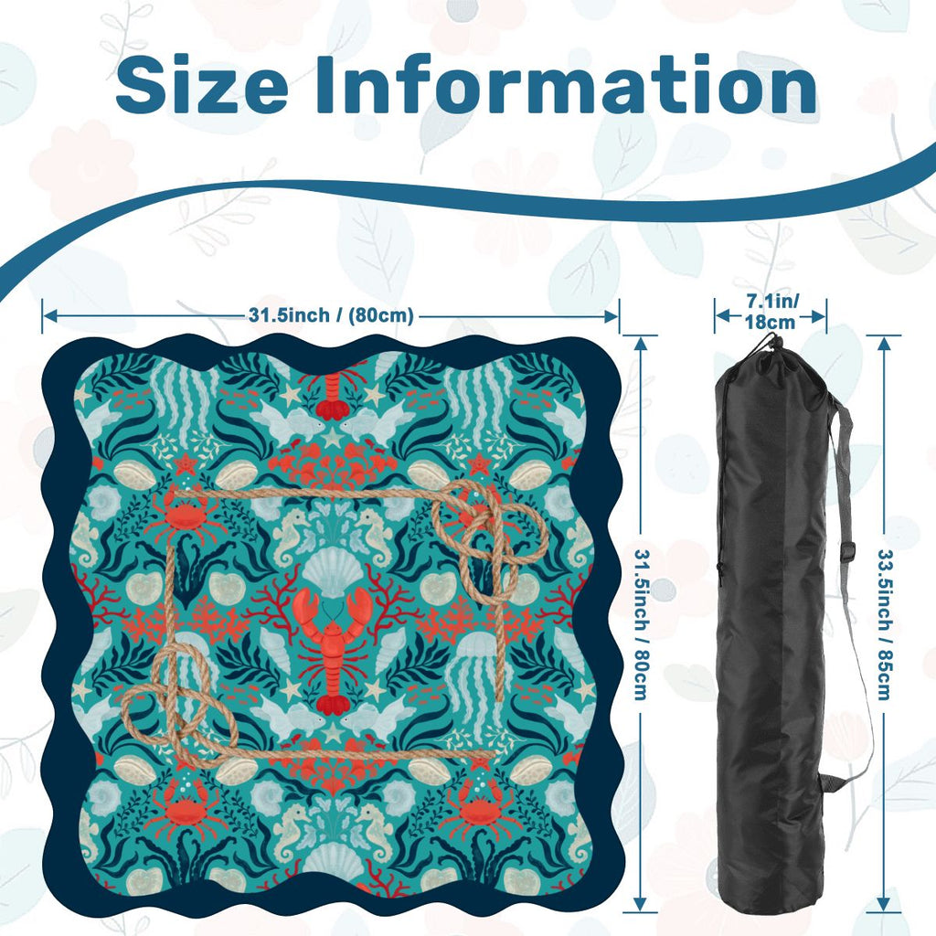 New England Nautical Scalloped Mahjong Mat
