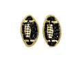 Football Stud Earrings - Black and Gold