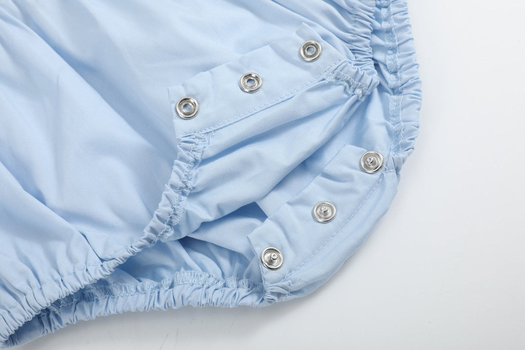 Blue Whale Smocked Collared Bubble Romper