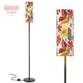 Bold Floral Vintage Heritage Blue Yellow Green Modern Floor Lamp