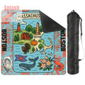 Boston Massachussets Mahjong Mat, Whimsical Playful Orange, Blue Motif