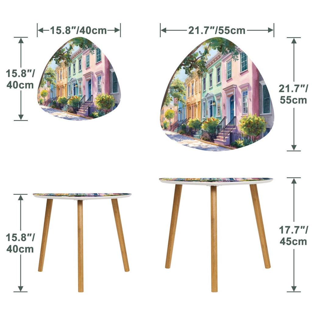 Charleston South Carolina Rainbow Row Modern Nesting Tables